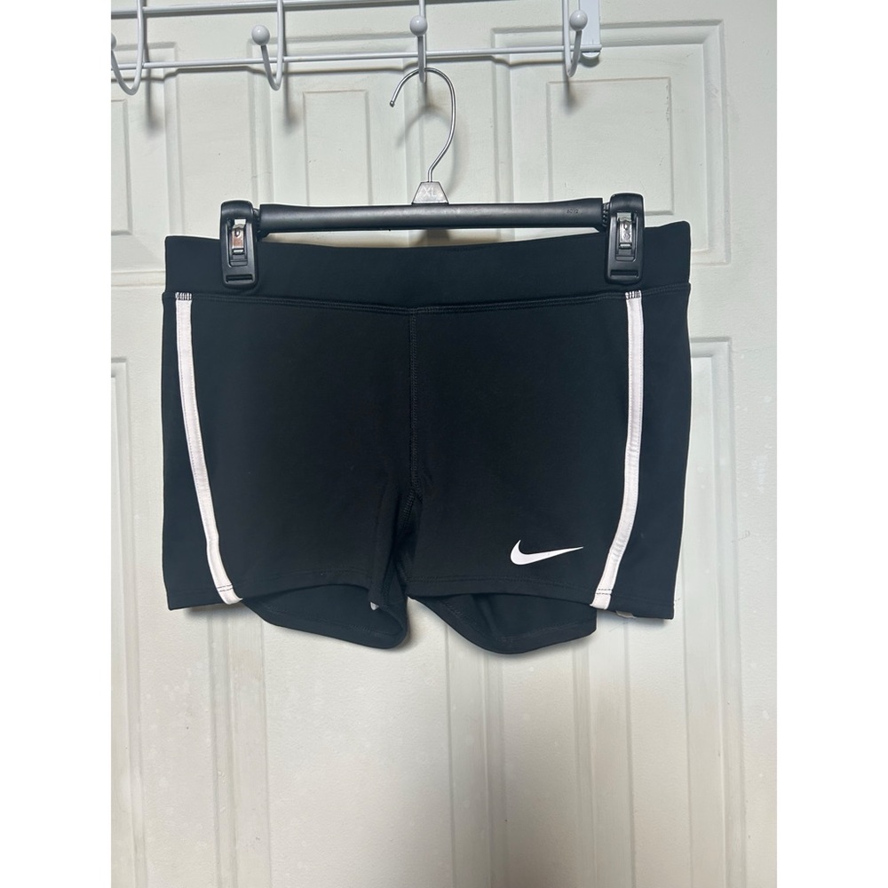 Nike Women's Black and White Athletic Shorts